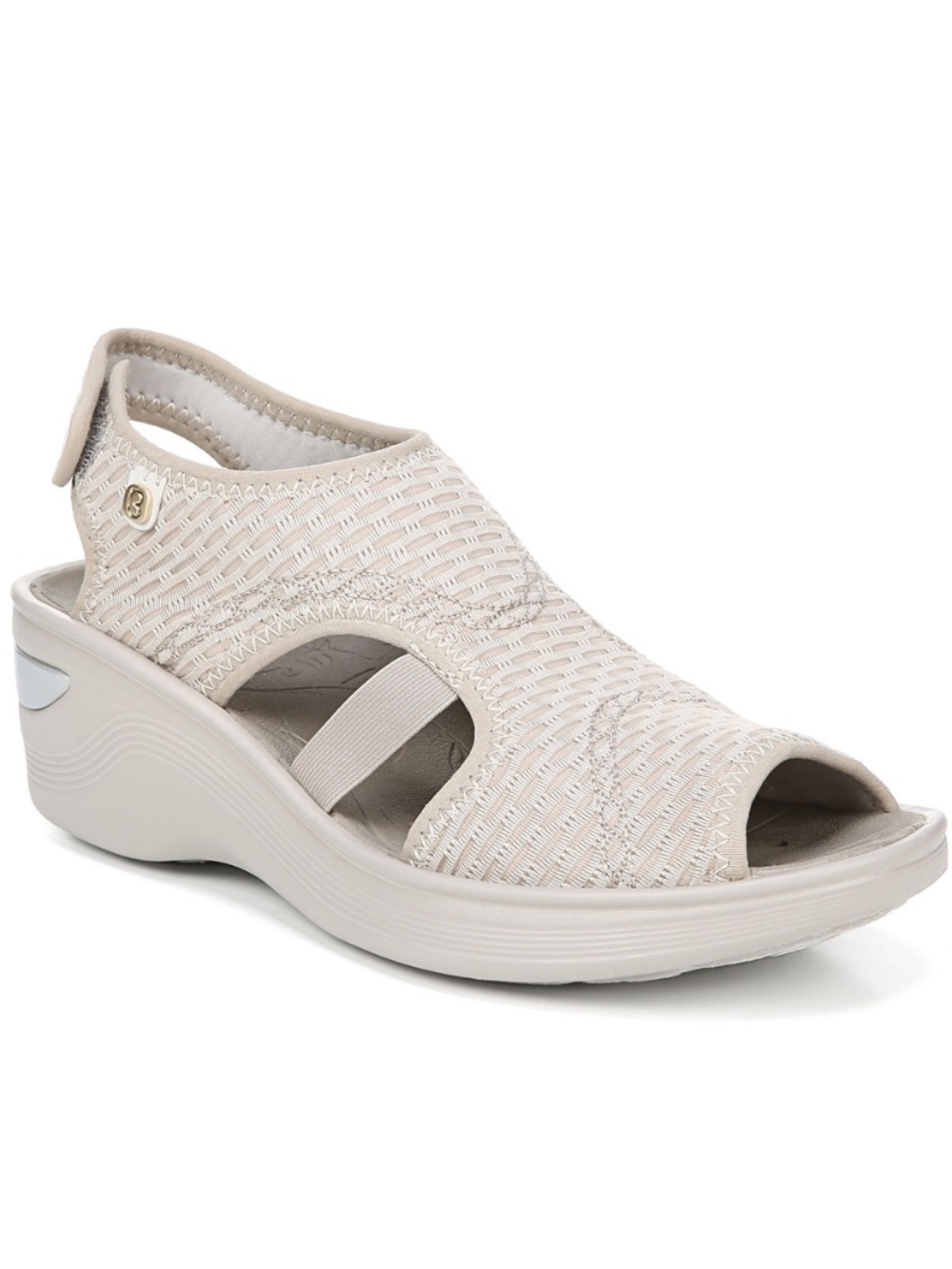 Lifestride Women's Dream Wedge Sandals (Beige Fabric)
